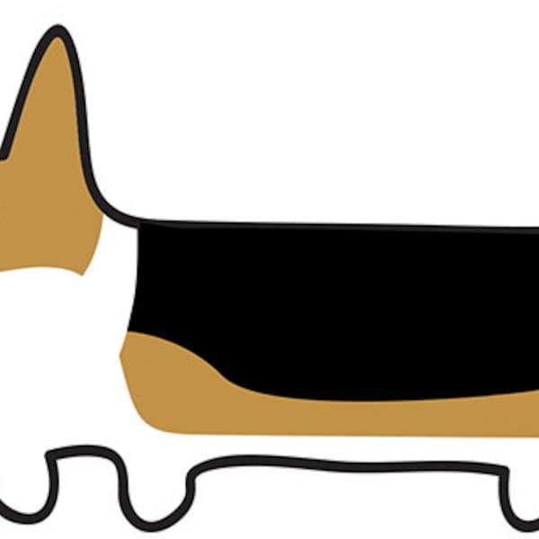 Corgi Car Window Decal Sticker - Tri colored