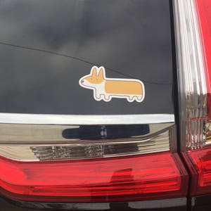 Corgi Car Window Decal Sticker - Red and White