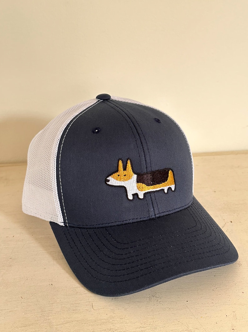 Tri Corgi Embroidered Trucker Cap image 2