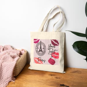 Paris Tote Bag, Eiffelturm Einkaufstasche, French Chic Carryall, Reiseliebhaber Canvas Tote, Wanderlust Tote Geldbörse
