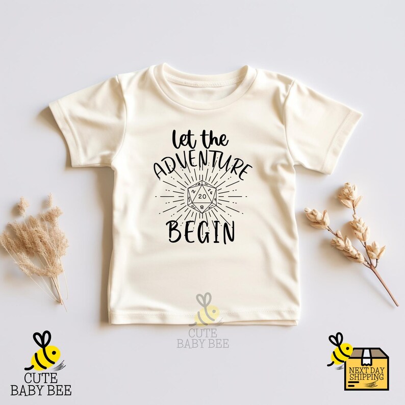 a baby t - shirt that says let the adventure begin