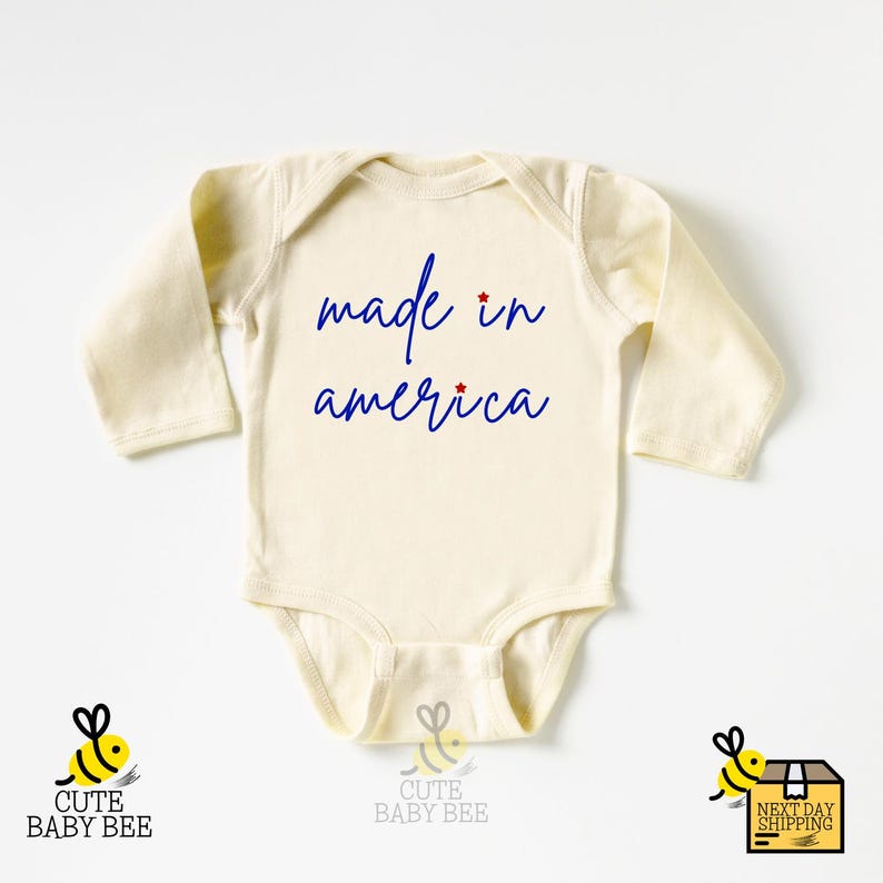 a baby bodysuit that says made in america