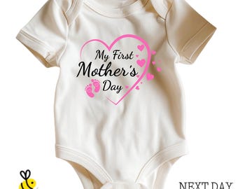 My First Mother's Day Baby Bodysuit, One Piece Outfit For Newborn