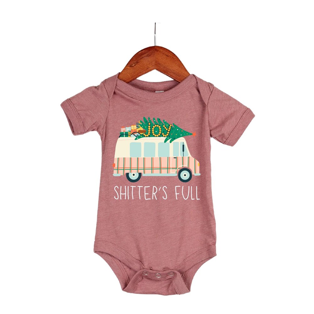Shitters Full Christmas Kids Tshirt, Funny Christmas Holiday Baby Gift