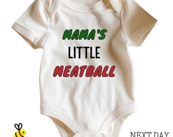 Mama's Little Meatball Bodysuit: Italian Food Baby One Piece