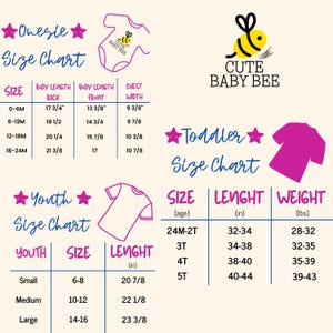 the size chart for a baby girl's size chart