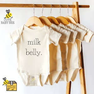 Milk Belly Onesie® ,Funny Vintage Bodysuit, Adorable Natural Kids Shirt, Toddler Shirt