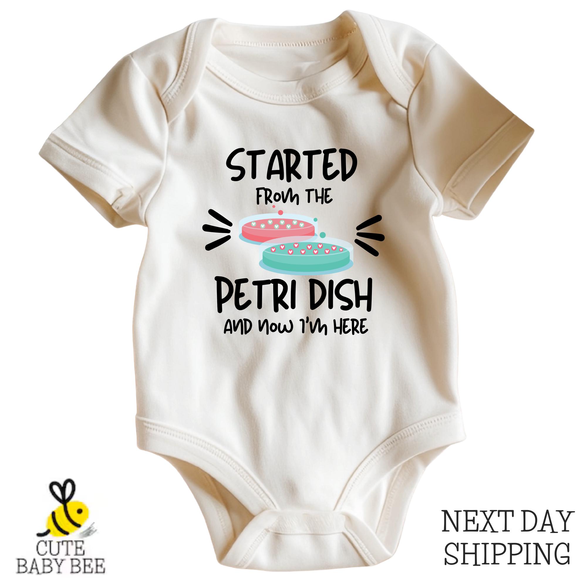 Started From the Petri Dish One Piece - IVF Baby Announcement