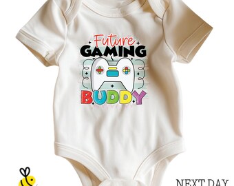 Future Gaming Buddy Baby Bodysuit, Gamer Dad Announcement One Piece