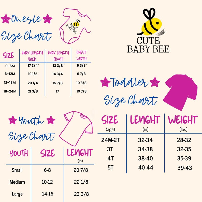 the size chart for a baby girl's size chart
