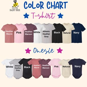 a group of shirts that say color chart