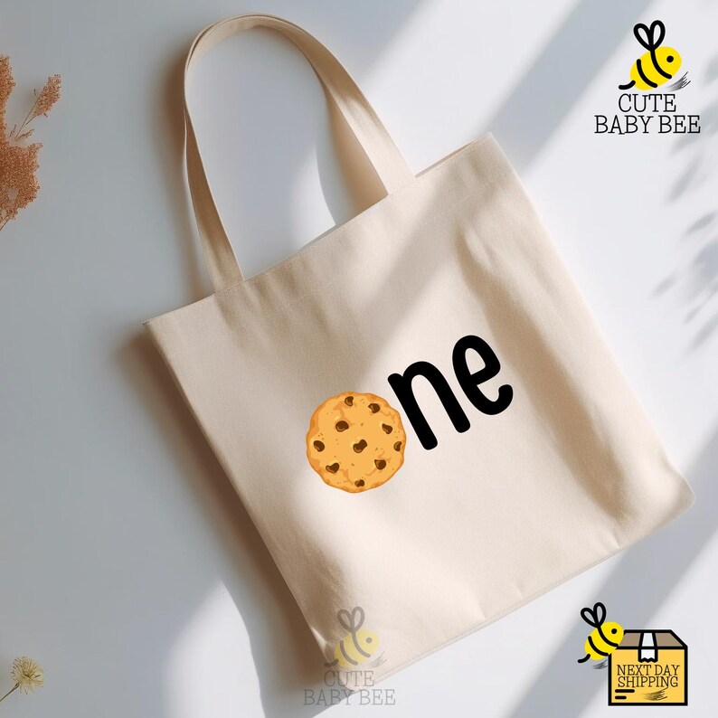 a tote bag with a cookie on it