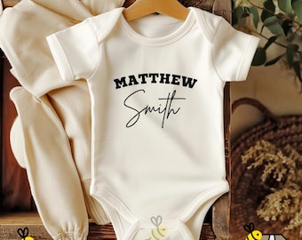 Personalized Baby Bodysuit, Unisex Coming Home Outfit, Perfect Baby Shower Gift