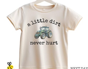 A Little Dirt Never Hurt Kids T-Shirt, Farm Boy Trendy Baby Bodysuit