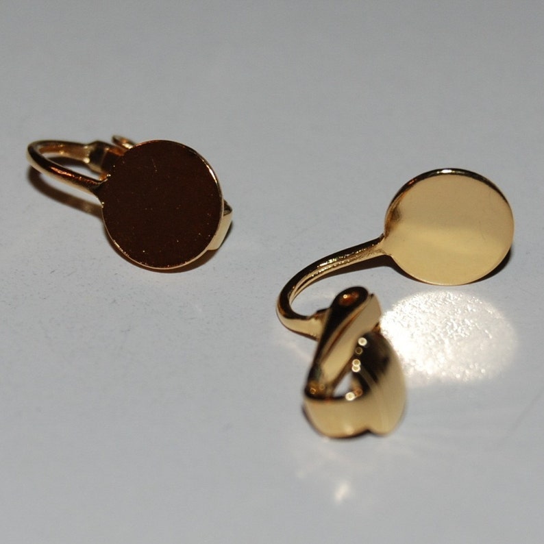 10 Pair/Clip On Earring Findings with 9mm Pad Gold Plated Etsy
