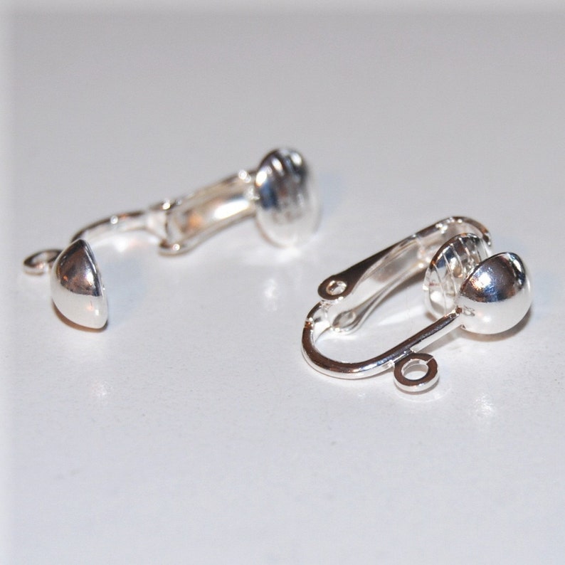 ClipOn Earring Components with 6.5mm BallSilver Plated Etsy