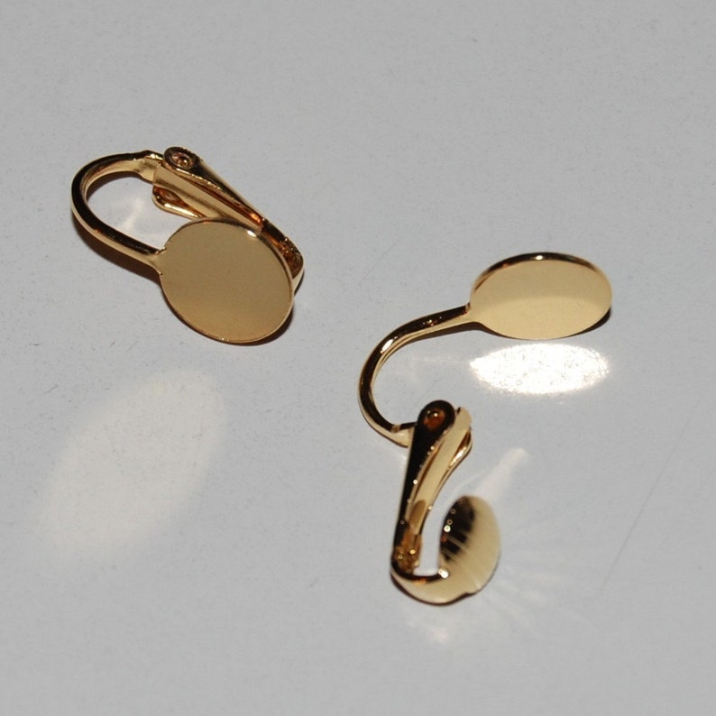 10 Pair/Clip On Earring Findings with 9mm Pad Gold Plated Etsy