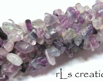 Rainbow Fluorite Chips Beads 34IN Strand