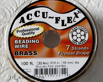 Accu-Flex Brass 7 Strand .019 Clear Coated 100ft