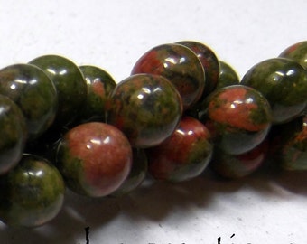 Unakite 4mm/6mm/8mm Round Beads 16IN Strand