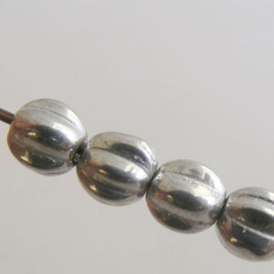 Czech Glass Melon Beads 3mm Round Metallic Silver (40pk) SI-3ML-SILV