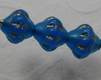 Czech Saturn Beads 6mm Flying Saucer UFO Opal Aqua Gold (25pk) SRB-6x5S-OpAq