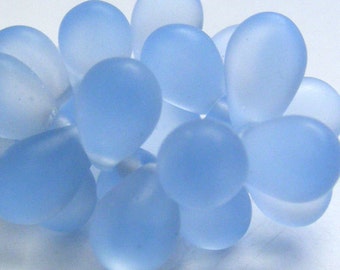 Czech Teardrop Beads 9x6mm Glass Beads (20pk) Matte Alexandrite SI-9x6D-M-ALEX