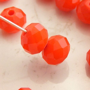 8x6mm Crystal Beads Faceted Rondelles Light Coral Red Abacus (Qty 12) MW-8x6R-LCR