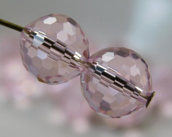 Crystal Beads 10mm Faceted Round Disco Balls Pink (Qty 6) PH-DB10-Pink