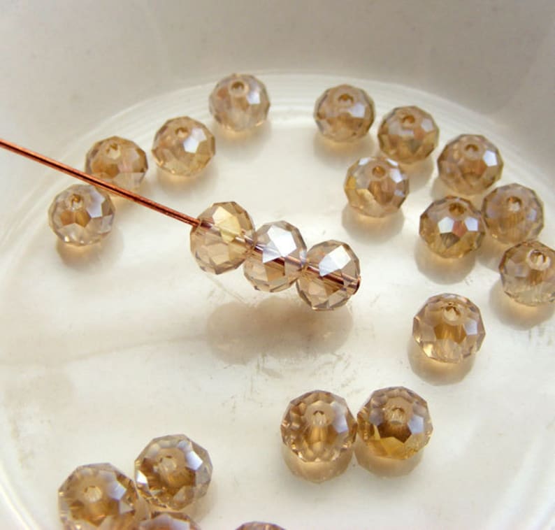 MW-6x4R-LTAB 6x4mm Crystal Rondelles Faceted Beads Light Topaz AB Abacus Qty 15