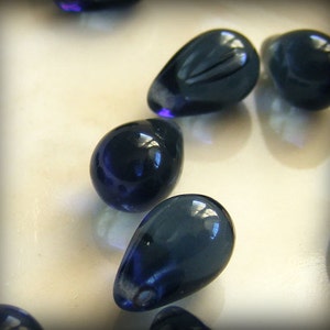 Czech Glass Teardrop Beads 6x9mm Montana Blue (20pk) SRB-6x9D-MB