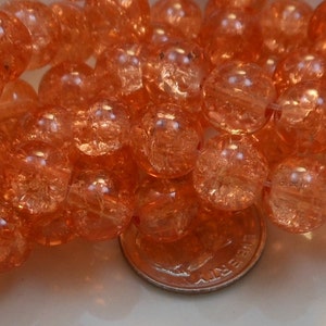 Czech Druk Beads Round Transparent Crackle Dark Apricot 8mm 15pk PH-8DK-CDAPR image 3