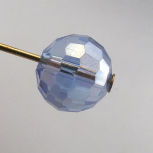 Crystal Beads 10mm Faceted Round Disco Balls Blue AB (Qty 6) PH-DB10-BL