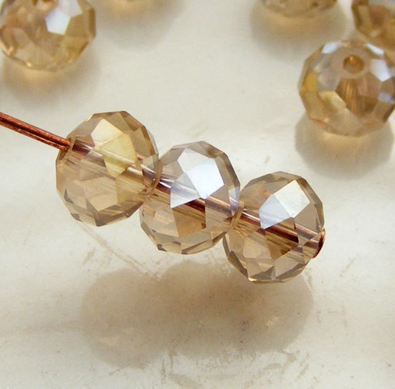 MW-6x4R-LTAB 6x4mm Crystal Rondelles Faceted Beads Light Topaz AB Abacus Qty 15