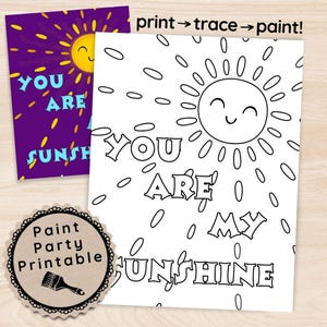 Couples Paint Party Template Kit, Cute Kawaii Art Activity Date Night, Love Pre-Drawn Painting Stencil, Gratitude DIY Wall Art Gift Download