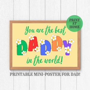 Vatertag bedruckbar, Vatertagsgeschenk, Geschenk für Papa, Buntdruck Vatertagsplakat, Geschenk für neuen Papa, Papageschenke, digitaler Download