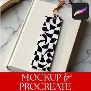 Easy Procreate Bookmark Mockup: Editable Book Mark Template, Bookish Clean Aesthetic Drag and Drop Mock Up (Digital Download)