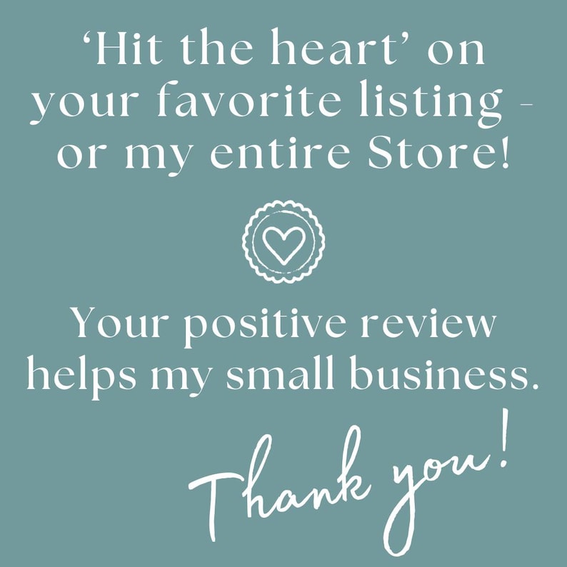 Thank you for leaving a five star review for my small business