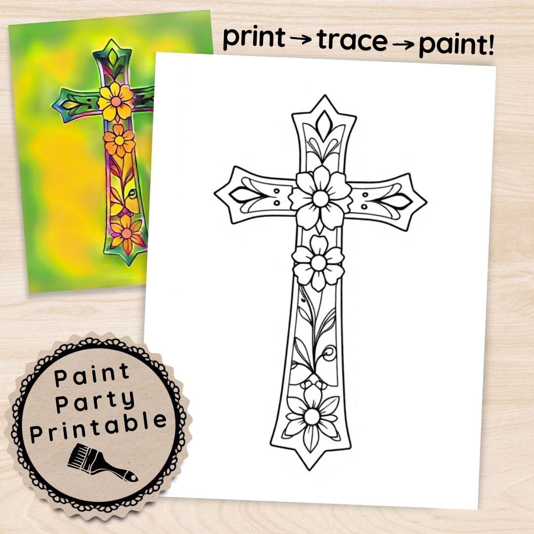 Christian Faith Sip and Paint Template, DIY Art Kit, Creative Vacation ...