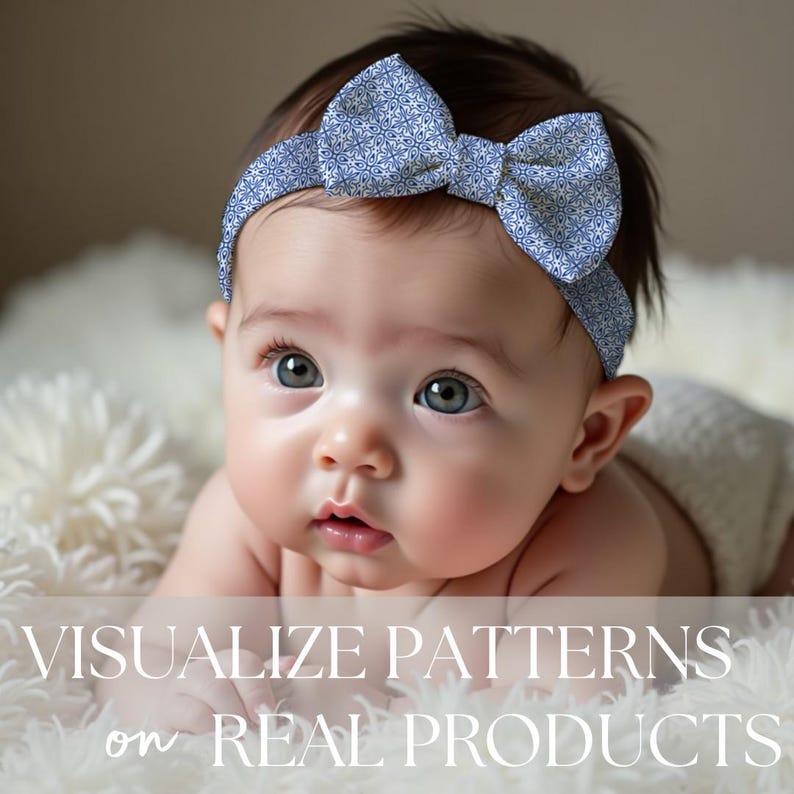 Sweet little baby wearing a bow in her hair, procreate mock-up instant download digital file with instructions for fashion marketing for online sellers