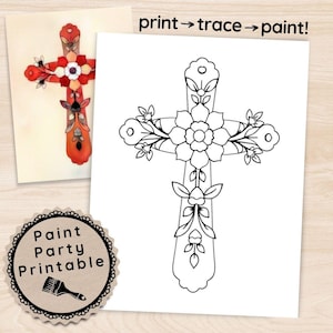 Christian Faith Sip and Paint Template, DIY Art Kit, Creative Vacation Bible Study Group Activity, Digital Download for Church Paint Parties