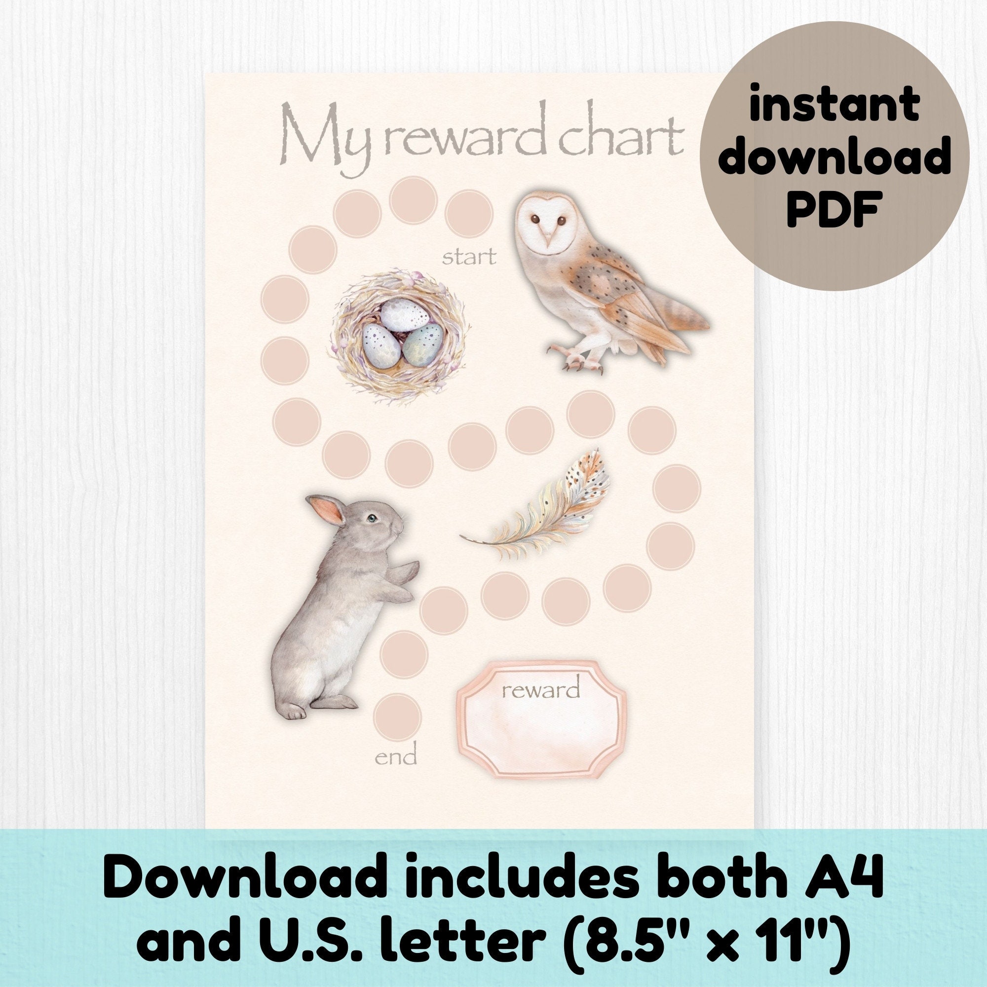 Printable Kids Reward Chart, Childrens Reward Chart Kids, Toddler Potty