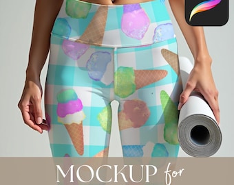 Yoga Hose Procreate Mockup: Nahtlose Damen Leggings Sportbekleidung Vorlage für nahtlose Muster (digitaler Download)