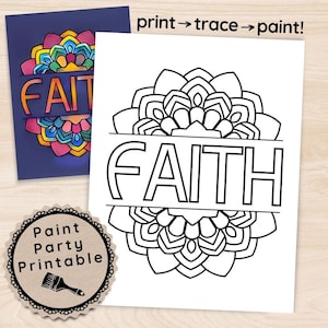Faith Paint Party Printable: Christian DIY Art Stencil (Digital Download)