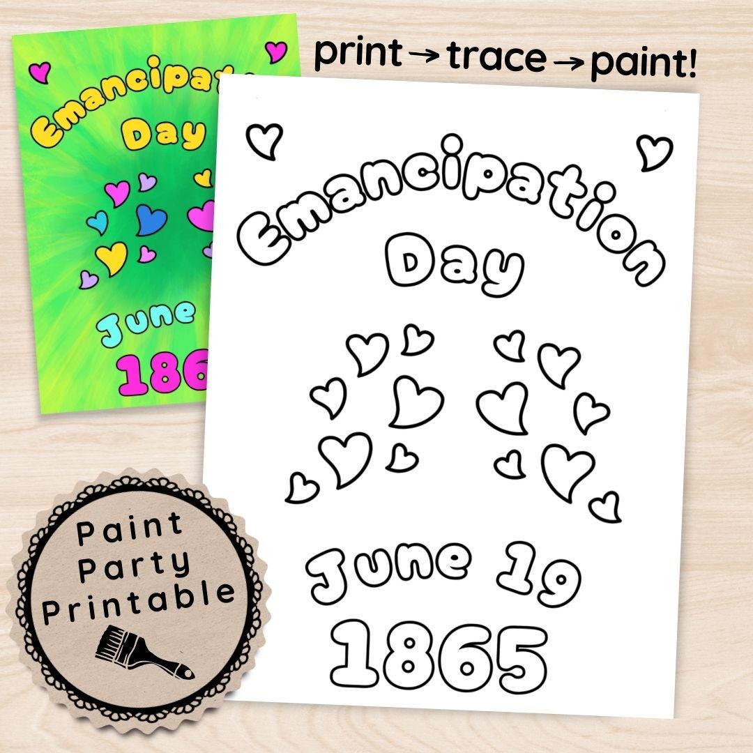 Happy Juneteenth Paint Party Printable Kit, Instant Download Toolkit, DIY Sip & Paint Canvas for Family Gatherings, Church Fun Art Activity