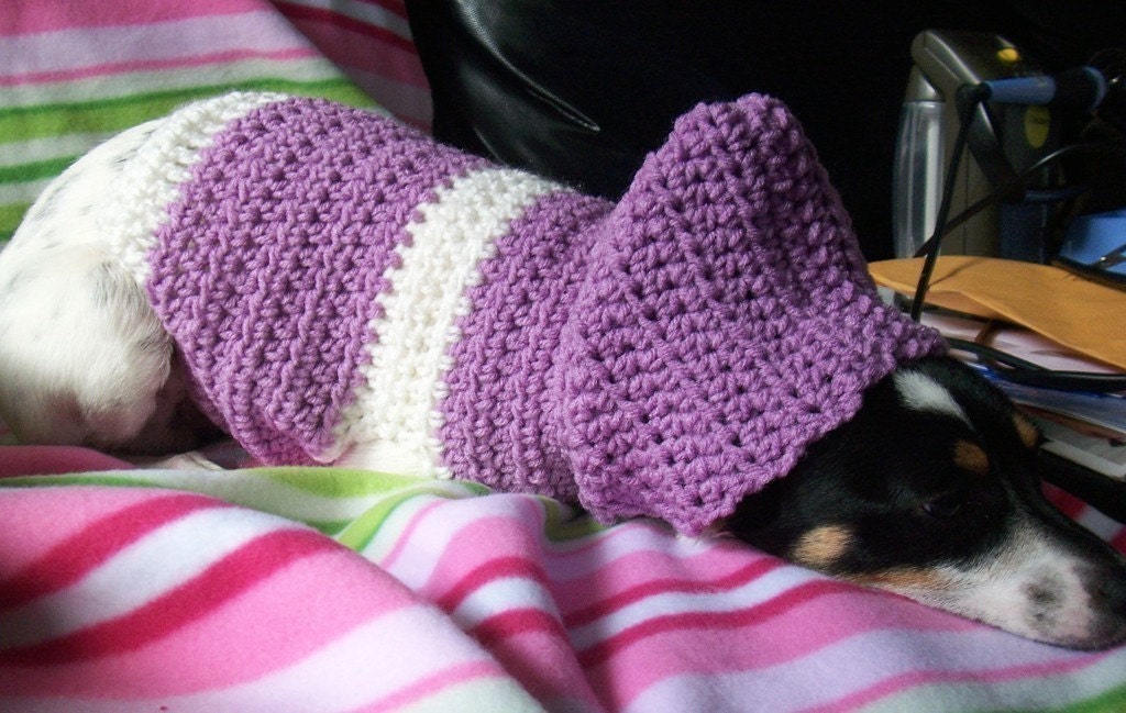Crocheted Hooded Dog Sweater Pattern PDF Small and Medium Etsy