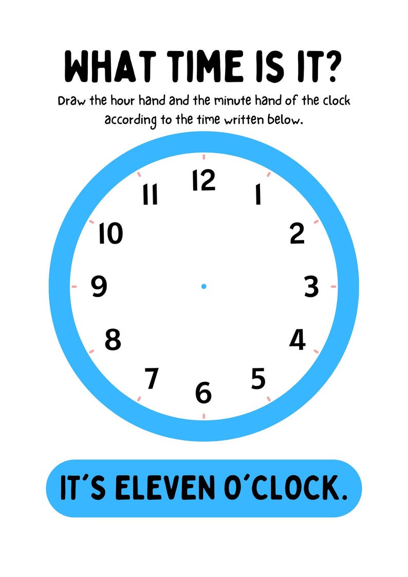 Telling Time Worksheets for Kids – Learn to Read Analog Clocks ...