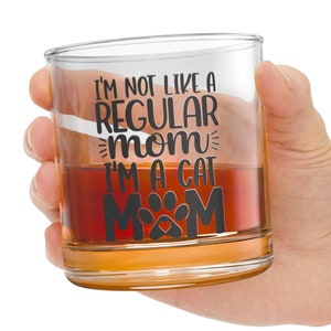 Lustiges Katzenmama Whiskyglas: Neuheit Geschenk für Katzenliebhaber (10oz) Bild 1
