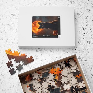 Black Cat Puzzle Halloween Gift Idea Finder Spooky Entertainment Piece Collector Feline Silhouette Jigsaw Game Night Activity Autumn image 6