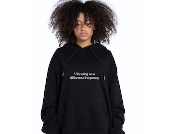 JERZEES NuBlend® 996MR, "Vibrating on a Different Frequency" sweatshirt. Comfort, unique, casual, aesthetic, printed, with a message, unisex.